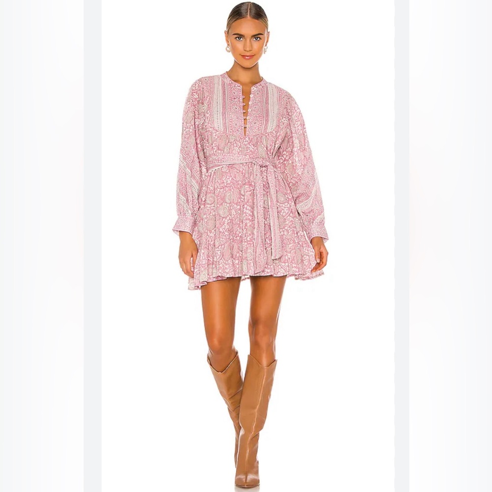 NWT Cleobella Lennox Mini Dress in Tonal Block Print, Size Small